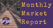 An image of a bridge with the SFWA logo and the title Monthly Market Report to be used as featured image for these articles.