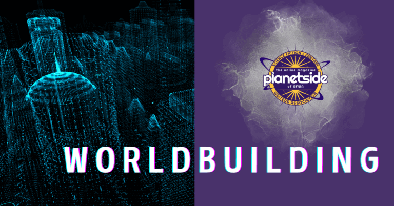 Featured image for the Worldbuilding series, with Planetside logo