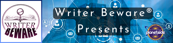 Series banner for Writer Beware Presents with WB and Planetside logos