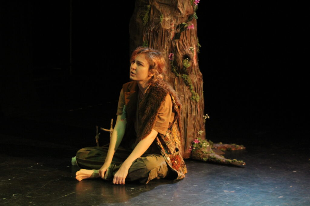 Photo of Jeremy Popovich as ForestChild in Changeling by Monica Cross as part of the New Directions festival produced by Windmill Theatre Company at New College of Florida in 2022. Directed by Kyle Miller.
