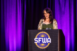 Inaugural Nebula for Comic winner Jessica Maison at the Nebula Awards Conference in Chicago, June 2026.